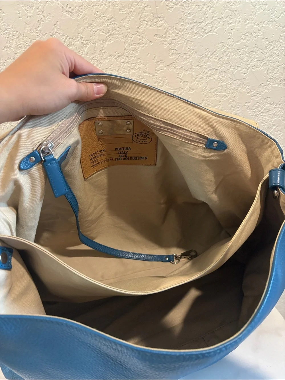 Zanellato Postina Leather Handbag Blue